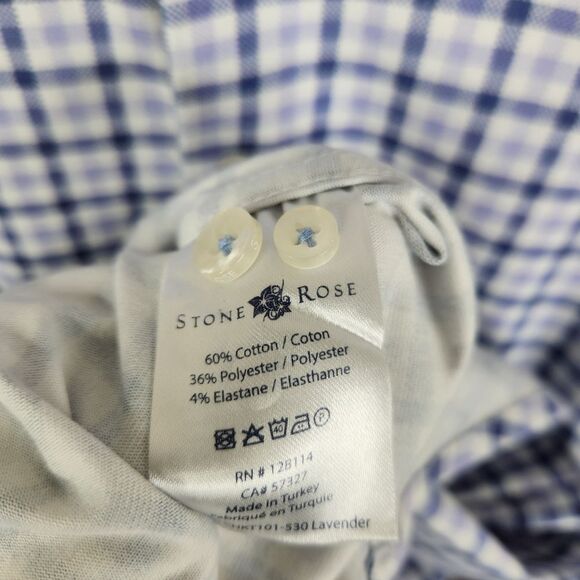 Stone Rose Hi-Tech Dresswear Mens Long Sleeve Gingham Print Button Down Small - Picture 7 of 7